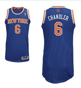 NBA New York Knicks 6 Tyson Chandler Authentic Blue Jerseys